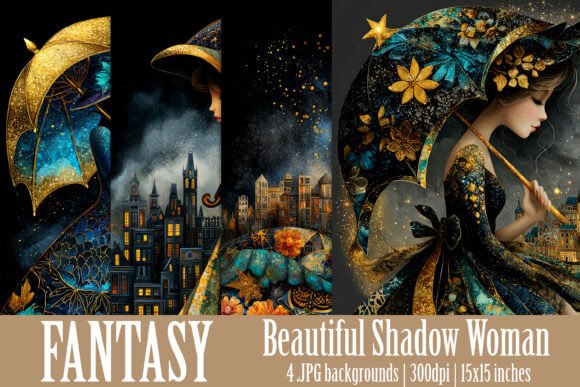 Beautiful Shadow Woman 15x15 Backgrounds