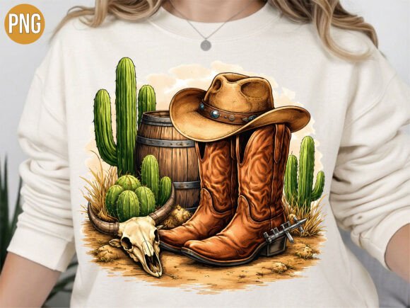Cowboy Boots & Desert Cactus PNG Guide