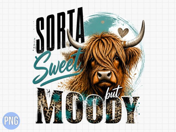 Elevating Digital Craftsmanship with the Sorta Sweet but Moody Highland Cow PNG