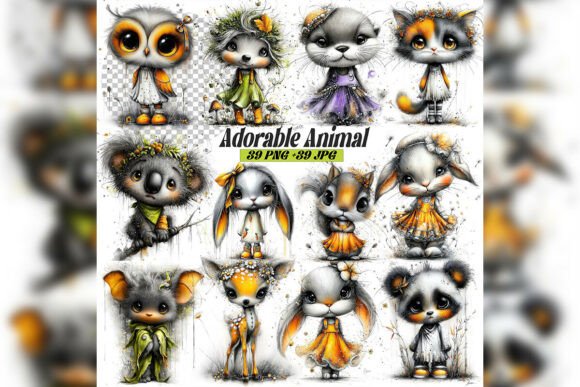Elevating Digital Storytelling with Whimsical Big Eye Character Clipart Set