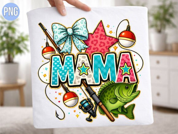 Fishing Mama Bass Fish Colorful PNG Guide