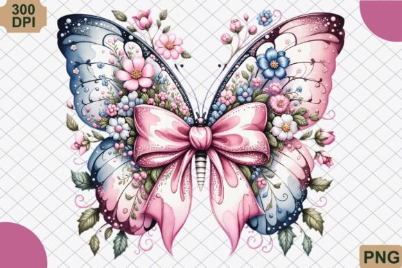 Floral Butterfly Bow PNG: Elevating Your Designs with Elegant Clipart