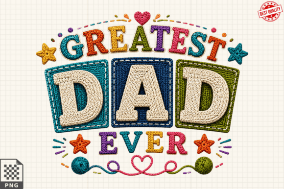 Greatest Dad Ever Faux Yarn Design