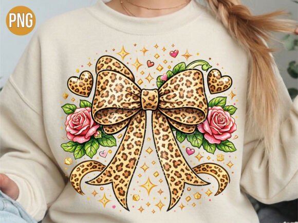 Integrating Leopard Print Bow Floral Hearts PNG Into Your Creative Workflow