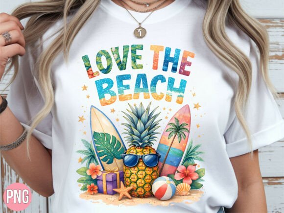 Strategic Branding with the Love the Beach Summer Pineapple Surf PNG