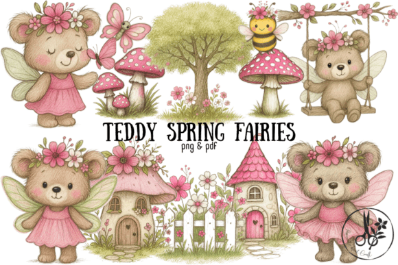 Teddy Spring Fairies PNG Clipart Guide