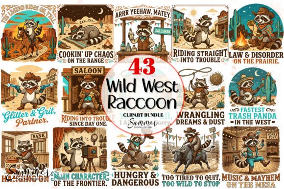 Unleashing Western Charm: A Guide to the Cowboy Wild West Raccoon Clipart Bundle for Creative Projects