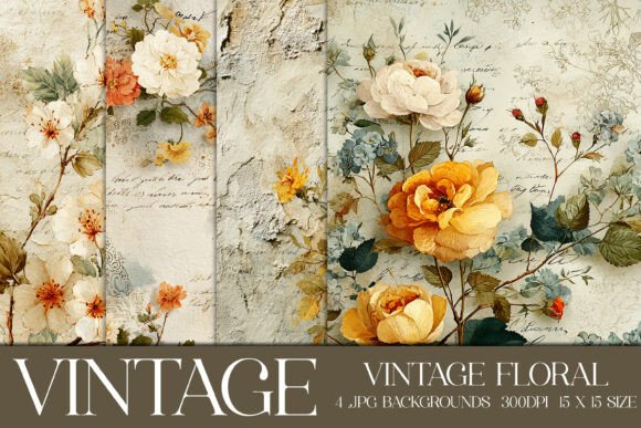 Vintage Floral Backgrounds, S1: A Guide to High-Quality Digital Crafting