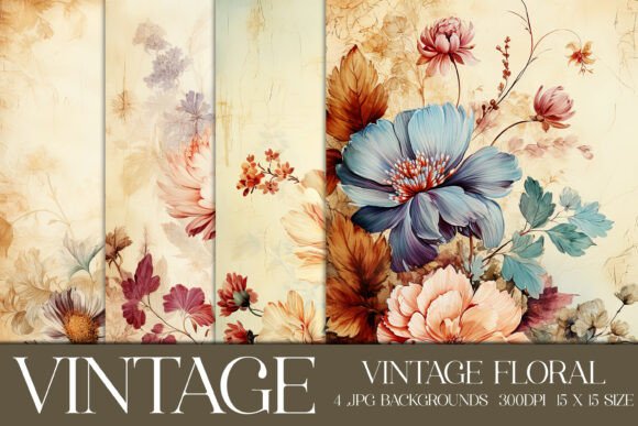 Vintage Floral Scrapbook Papers, S18: A Guide to Digital and Printable Craft Backgrounds