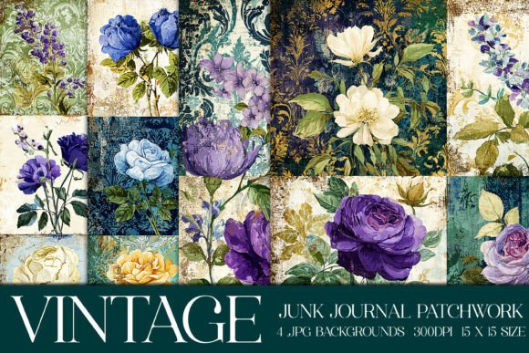 Vintage Junk Journal Patchwork Papers S7: Elevate Your Crafts with Timeless Textures