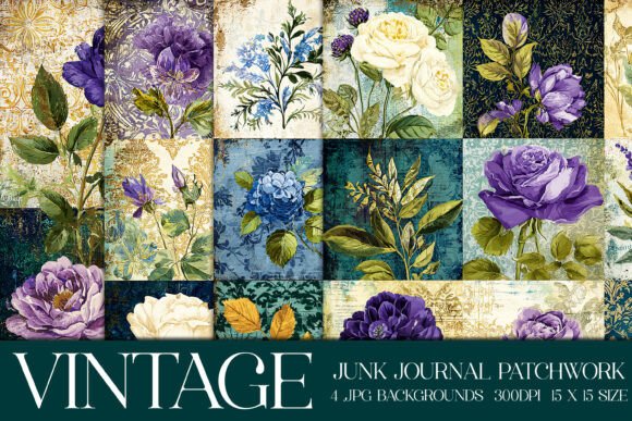 Vintage Junk Journal Patchwork Papers S9