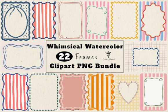 Whimsical Watercolor Frame Clipart Set: Elevating Your Creative Projects with Soft Pastel Borders